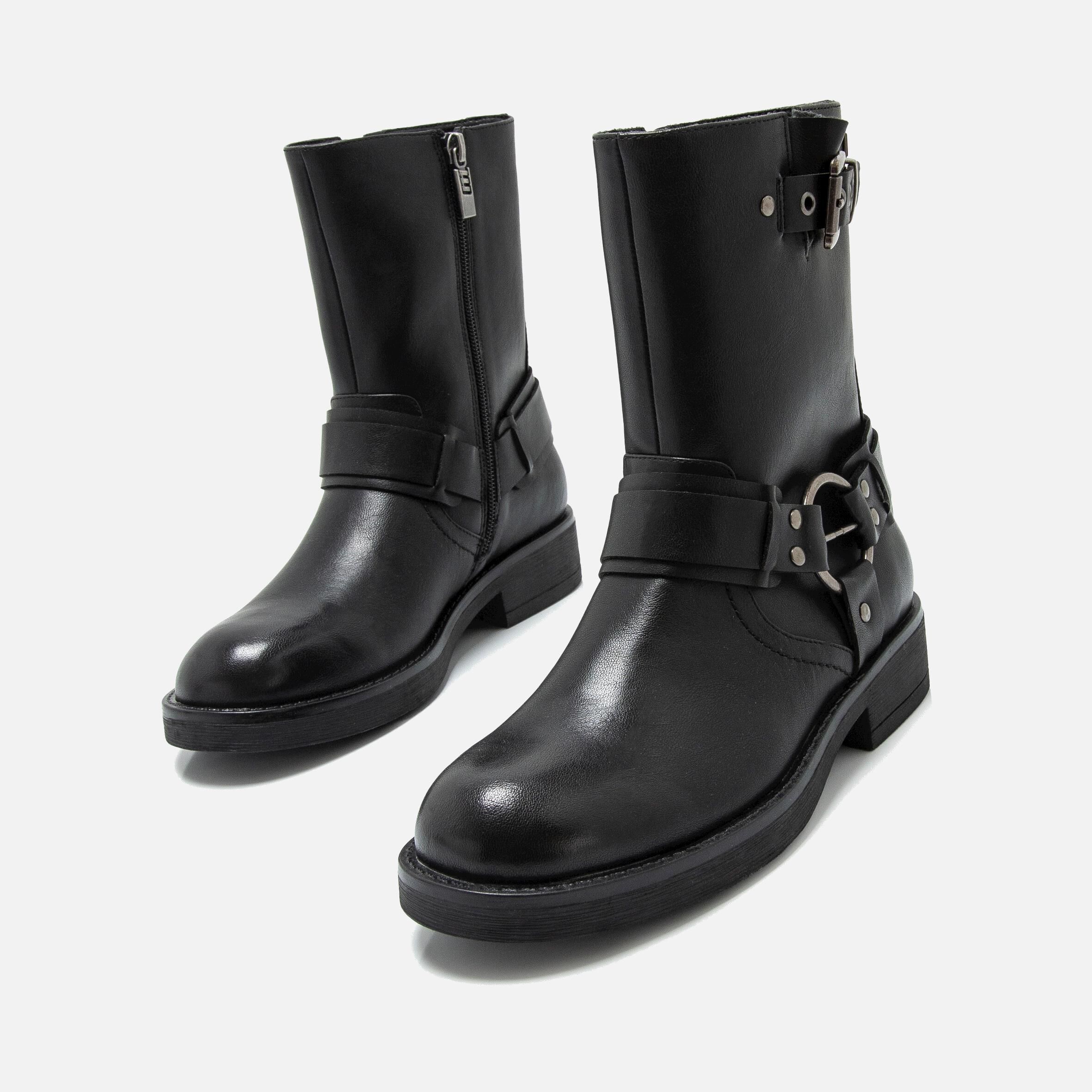 Buy BRUNEI black 58224 FLAT ANKLE BOOTS Mtng for WOMAN